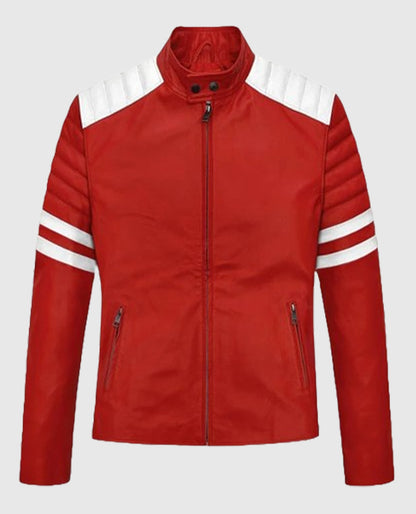 Tyler Durden's Fight Club Red Leather Jacket