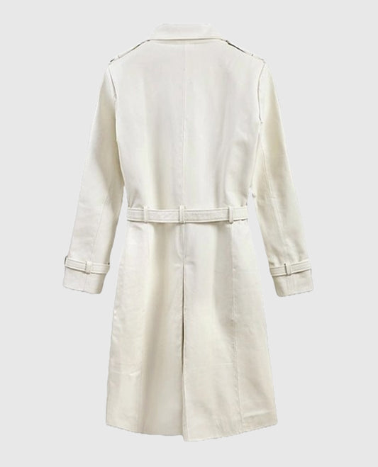 Vanessa Kirby Mission Impossible Fallout White Leather Long Coat