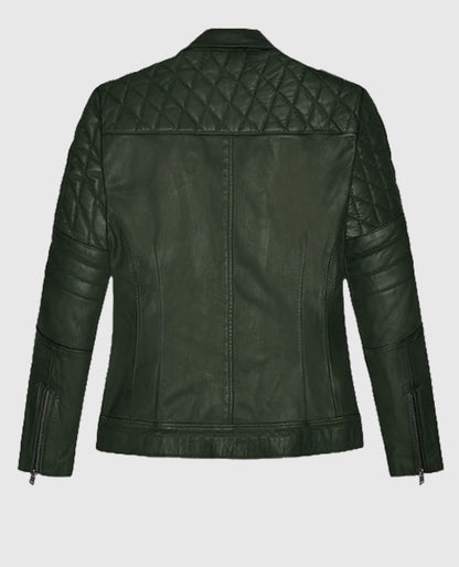 Victoria Justice Green Leather Jacket