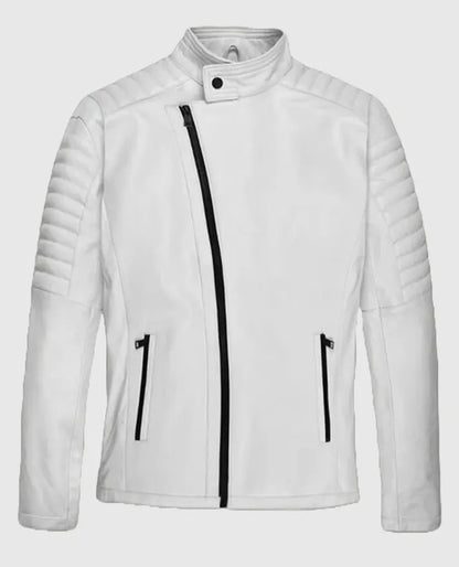 Vin Diesel White Biker Leather Jacket