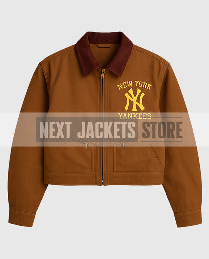 Vintage Carhartt x NY Yankees Crop Brown Jacket