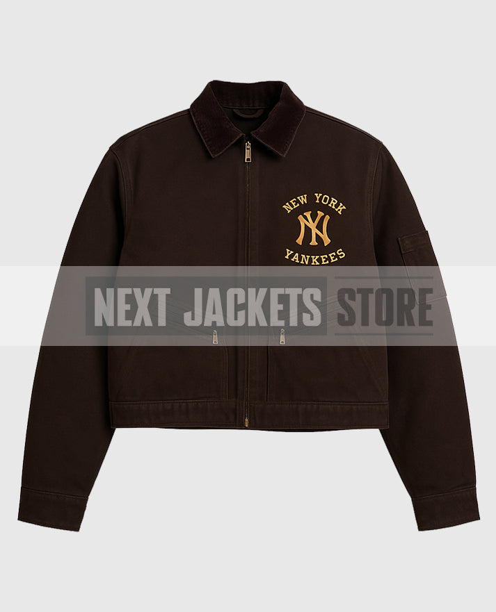 Vintage Carhartt x NY Yankees Crop Dark Brown Jacket