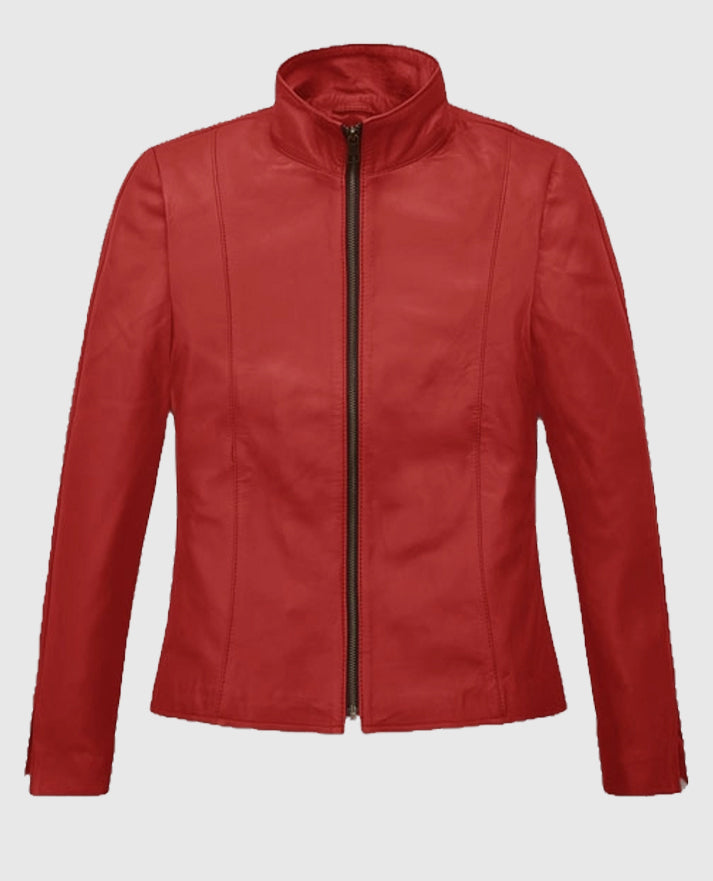 Whitney Houston Leather Red Jacket