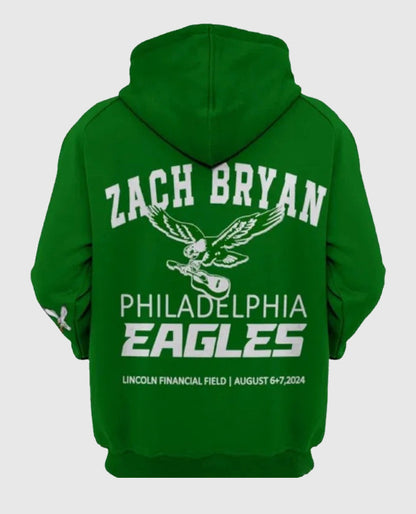 Zach Bryan Eagles Fleece Green Hoodie