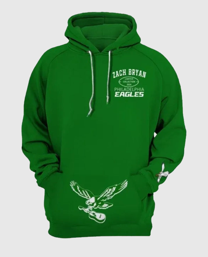 Zach Bryan Eagles Green Fleece Hoodie