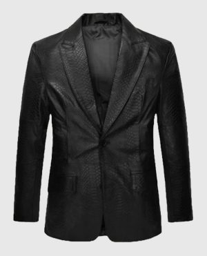 Men's Python Catwalk Black Leather Blazer