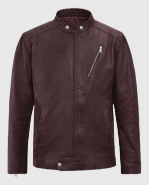 Motorad Burgundy Biker Leather Jacket