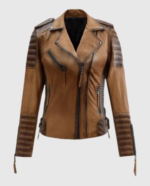 Women's Charlotte Burnt Tan Leather Jacket