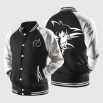 Dragon Ball Goku Black And White Varsity Jacket
